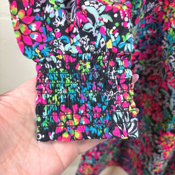 Lilly Pulitzer Diann Smocked L/S Dress Multi Feeling Fantastic Women Small NWOT - Picture 8 of 9